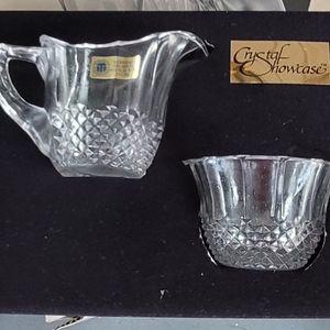Crystal Showcase 24% Genuine Full Lead Crystal Creamer &Suger West Germany...NOS